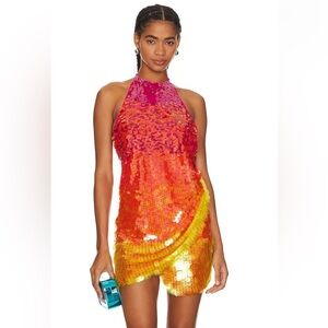 NWT Ronny Kobo Jo Ombre Sequin Open Back Mini